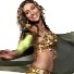 Carmen in green belly dance costume